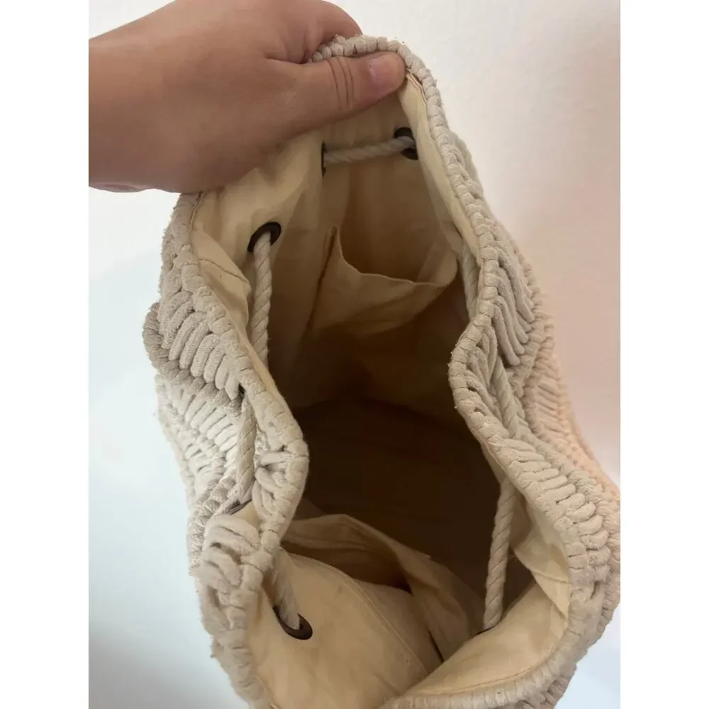 UNIVERSAL THREAD White Rope Boho Crossbody Backpack